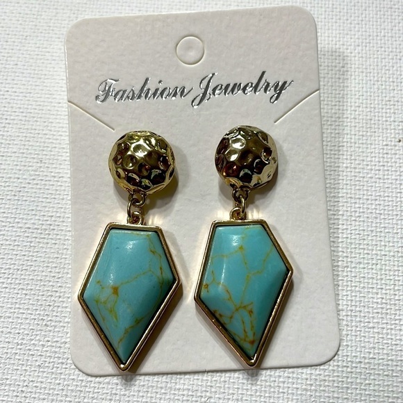 Sanctuary Project Blue Stone Geo Drop Earrings - Picture 12 of 17